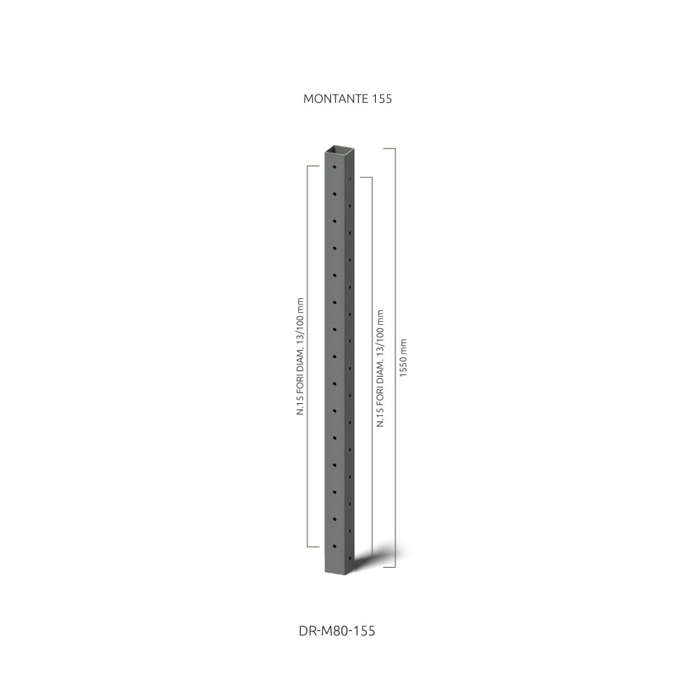 Montante senza base 155 cm misure