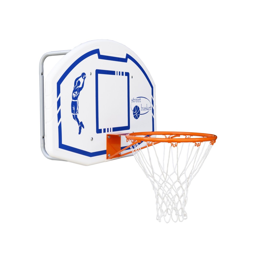 Tabellone basket per interno o esterno da parete, canestro e retina