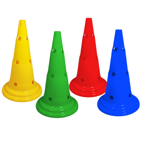 Cono in plastica 50 cm con 12 fori in vari colori